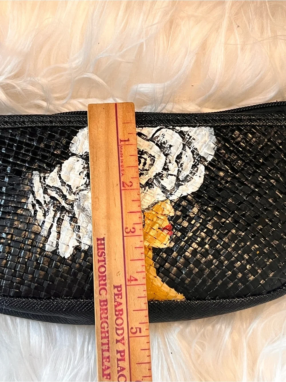 Hand-Painted  Woven Clutch with Floral Head made Philippine wrestle or clutch